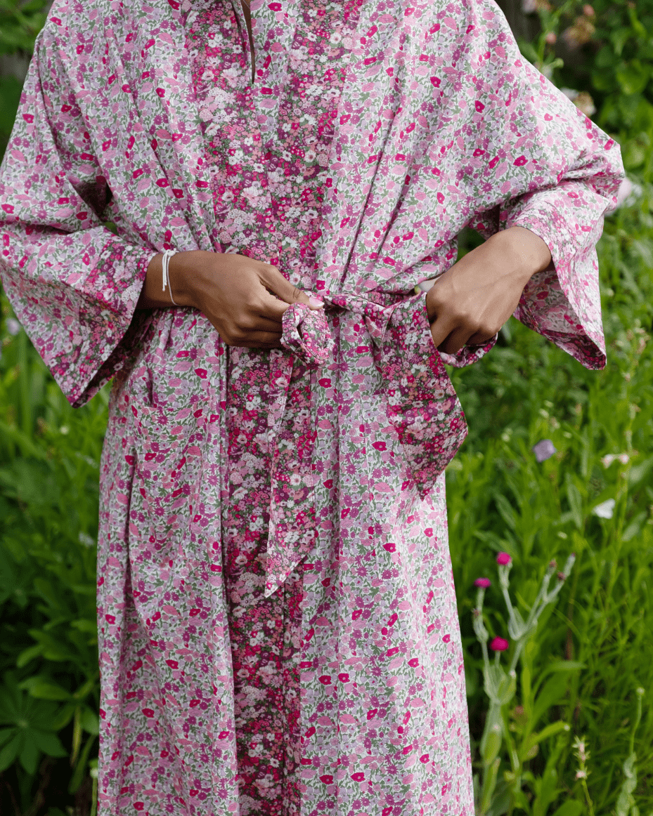 Liberty Fabric Kimono Poppy Forest Pink - LIBERTY - Luxe Leopard