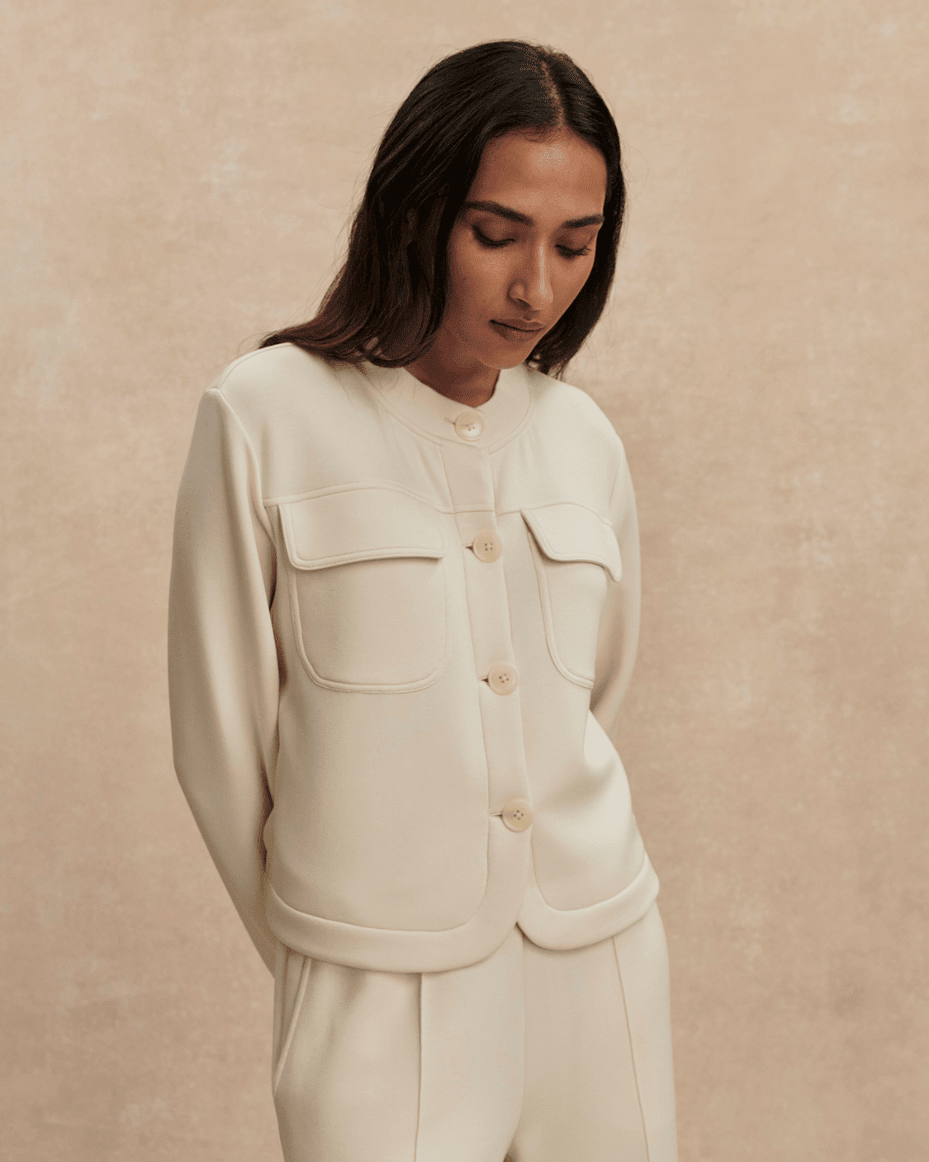 Varley Hartwell Button Through Sweat - VARLEY - Luxe Leopard