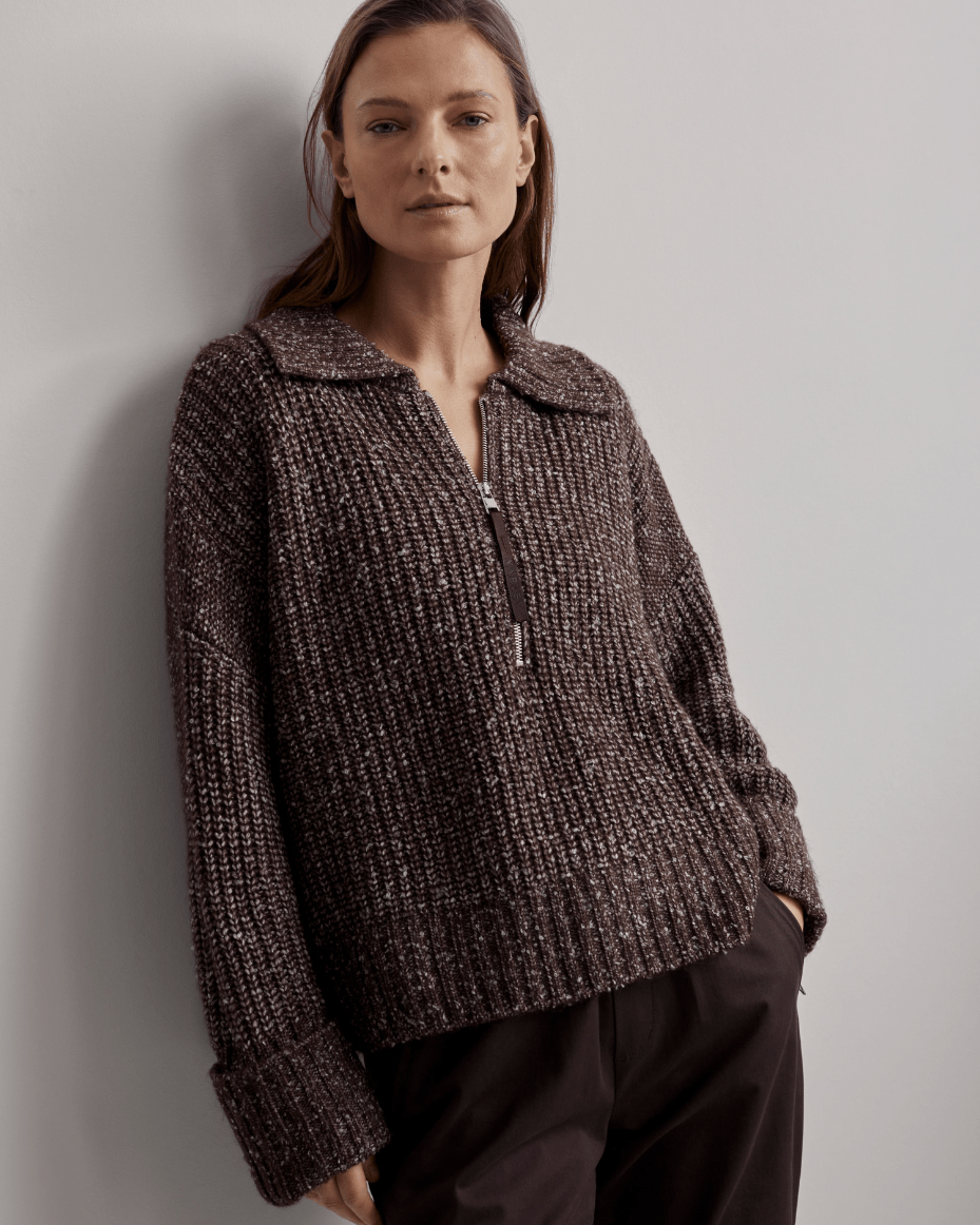 Varley Amelia Half Zip - Luxe Leopard