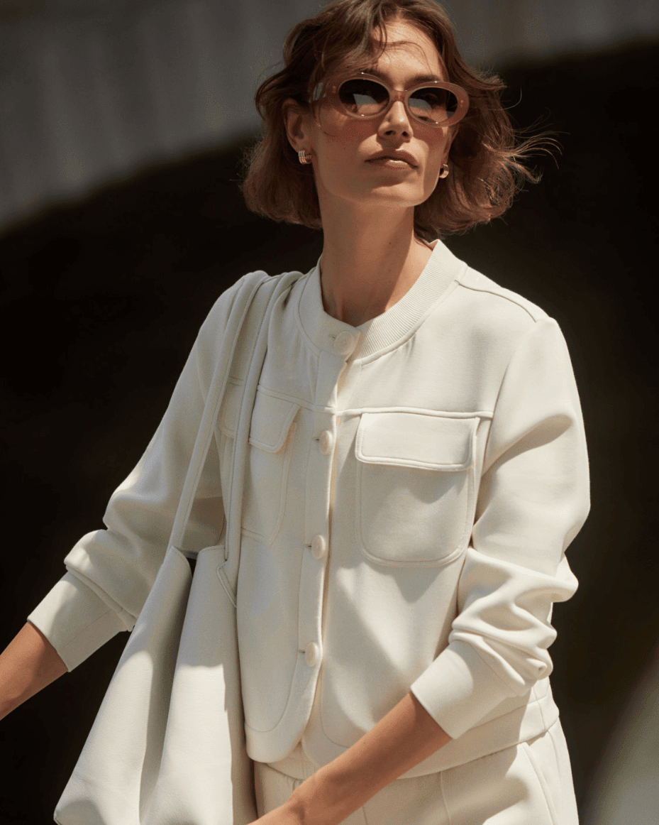 Varley Hartwell Button Through Sweat - VARLEY - Luxe Leopard
