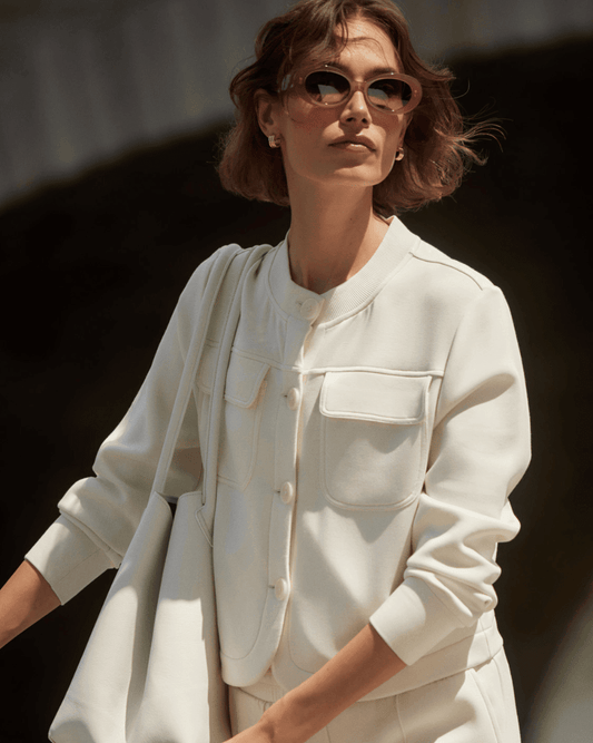 Varley Hartwell Button Through Sweat - VARLEY - Luxe Leopard