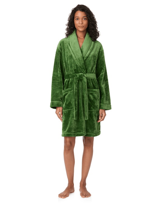 DKNY Long Sleeve Short Robe - DKNY - Luxe Leopard