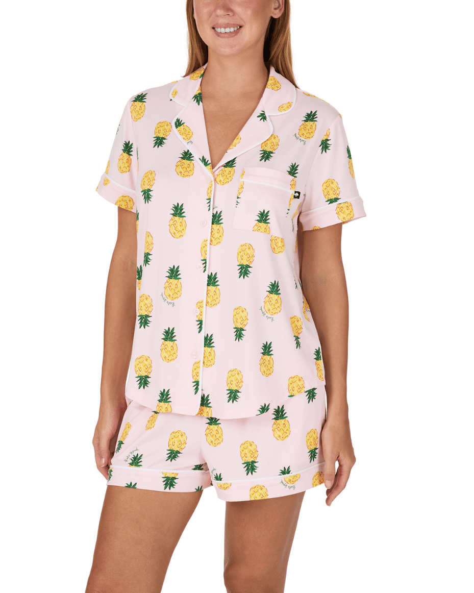 Kate Spade Short Sleeved Notch Short Pj Set - KATE SPADE - Luxe Leopard