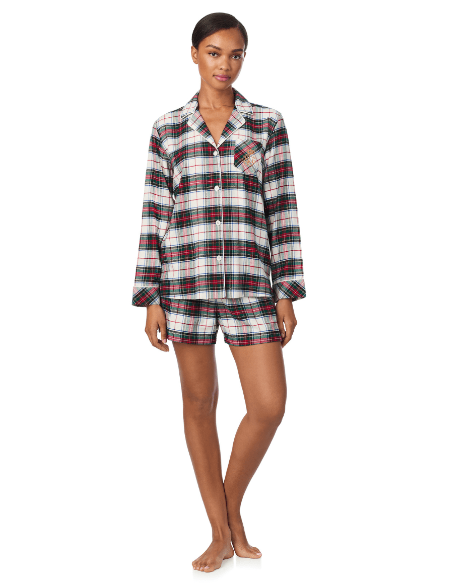 Ralph Lauren Long Sleep Notch Collar Boxer PJ Set - RALPH LAUREN - Luxe Leopard