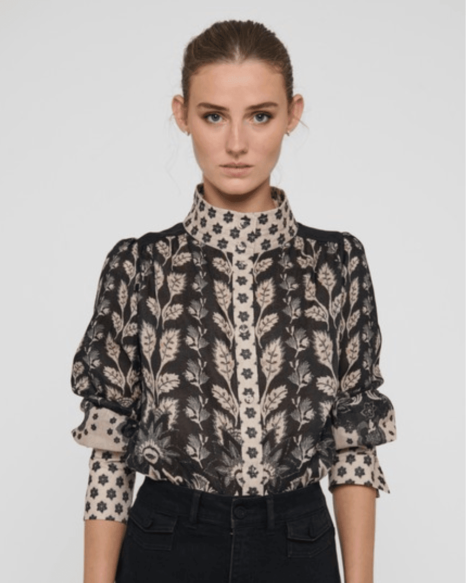 Dea Kudibal Amelie NS Blouse With Stand Collar - DEA KUDIBAL - Luxe Leopard