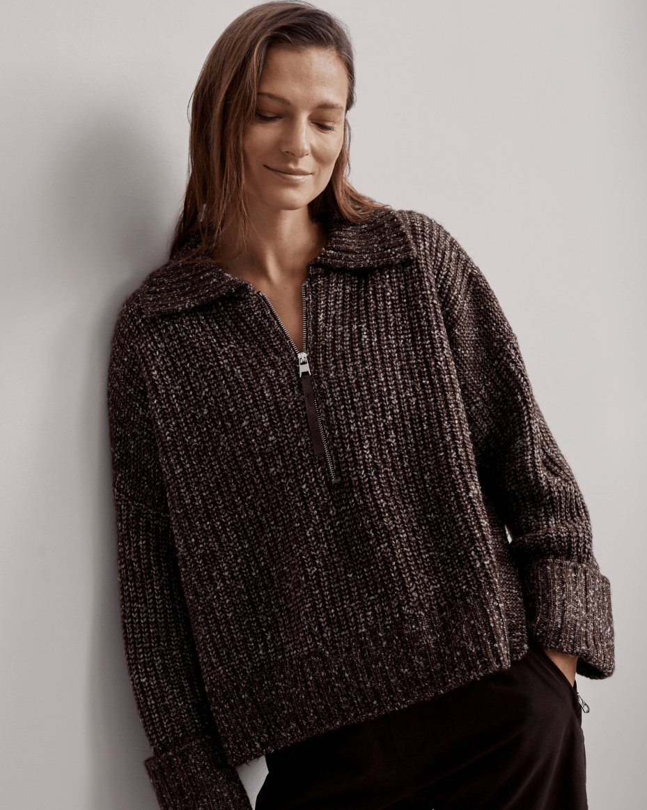 Varley Amelia Half Zip - Luxe Leopard