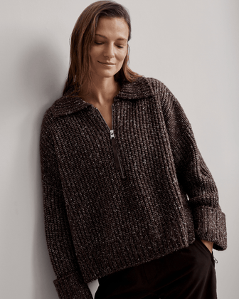 Varley Amelia Half Zip - Luxe Leopard