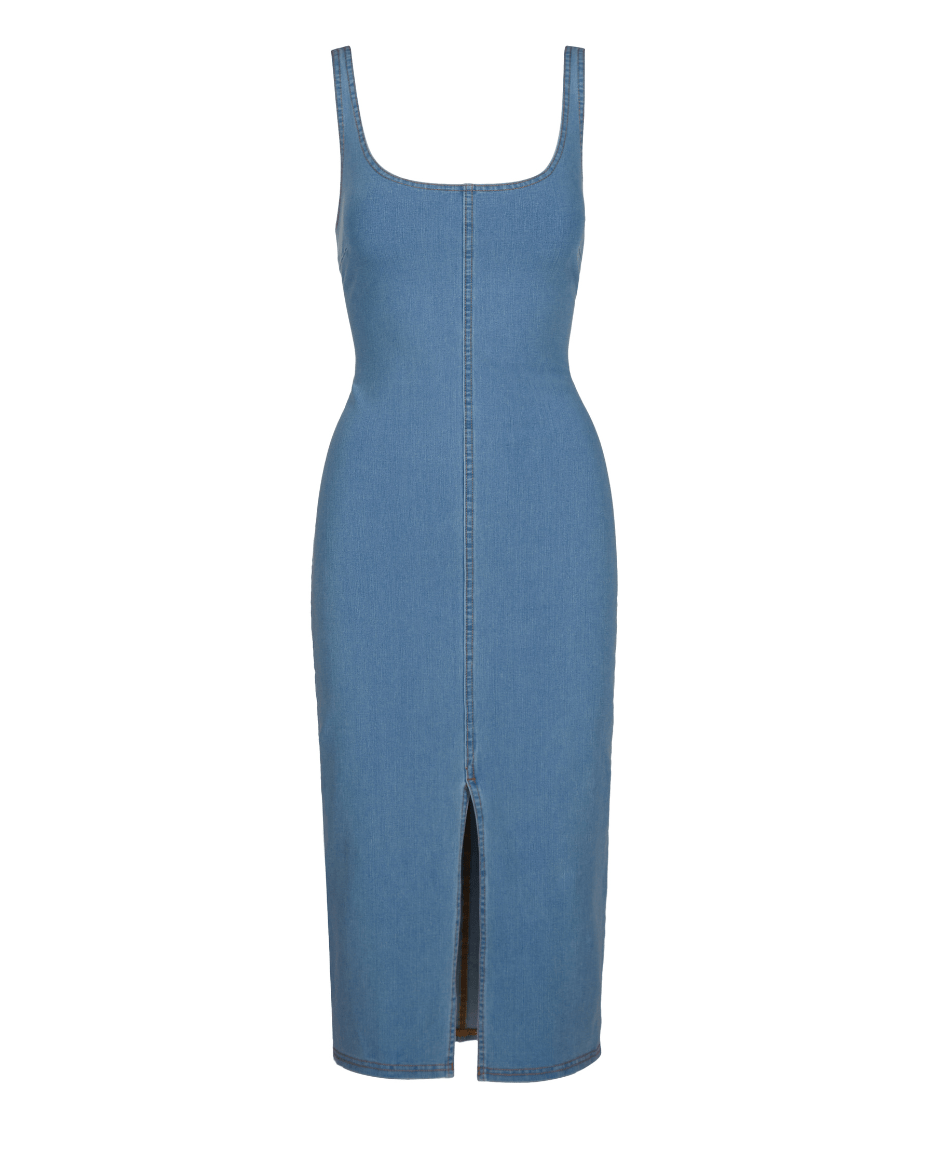 Commando Denim Midi Tank Dress - Luxe Leopard