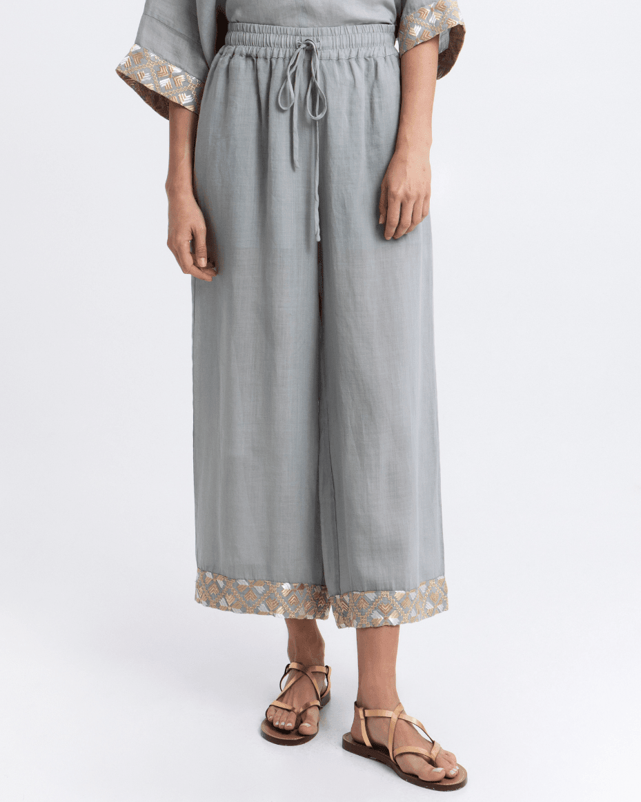 Milla Greek Archaic Kori Flakes Elastic Drawstring Pants - GREEK ARCHAIC - Luxe Leopard