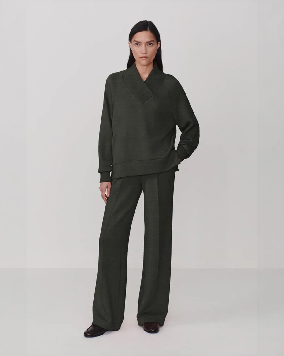 Varley Macie Zip Hem Sweat Olive Marl - VARLEY - Luxe Leopard