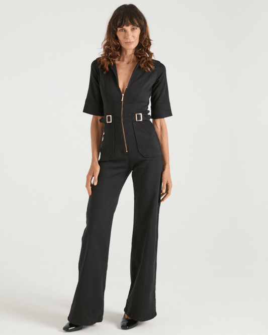 Donna Ida Cassandra The Flared Jumpsuit in Blackest
