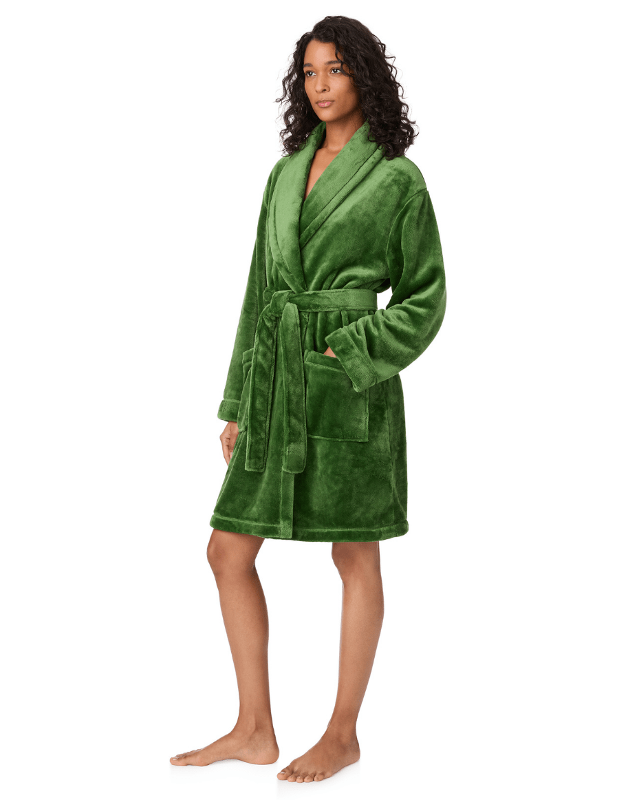 DKNY Long Sleeve Short Robe - DKNY - Luxe Leopard