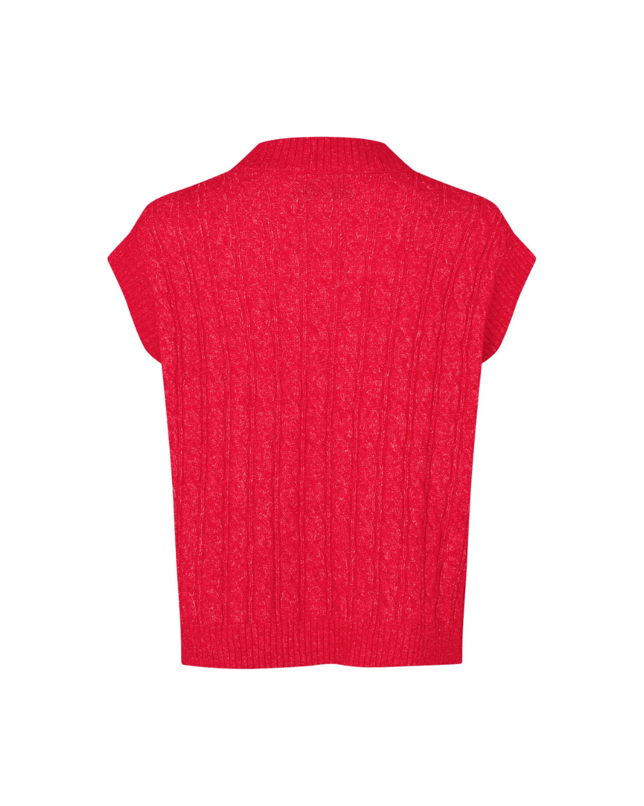 Lollys Laundry Finn Knit Vest SL in Red