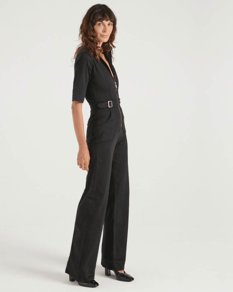 Donna Ida Cassandra The Flared Jumpsuit in Blackest