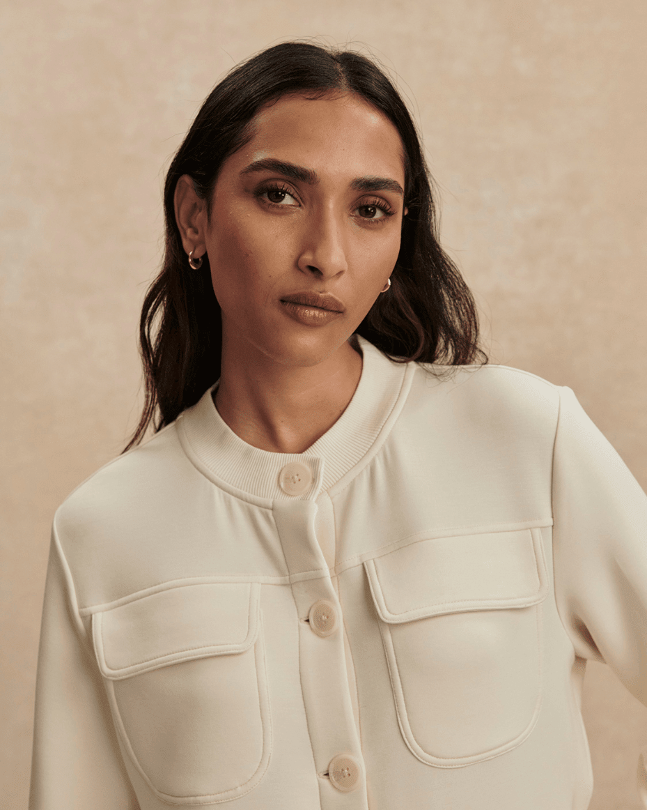 Varley Hartwell Button Through Sweat - VARLEY - Luxe Leopard