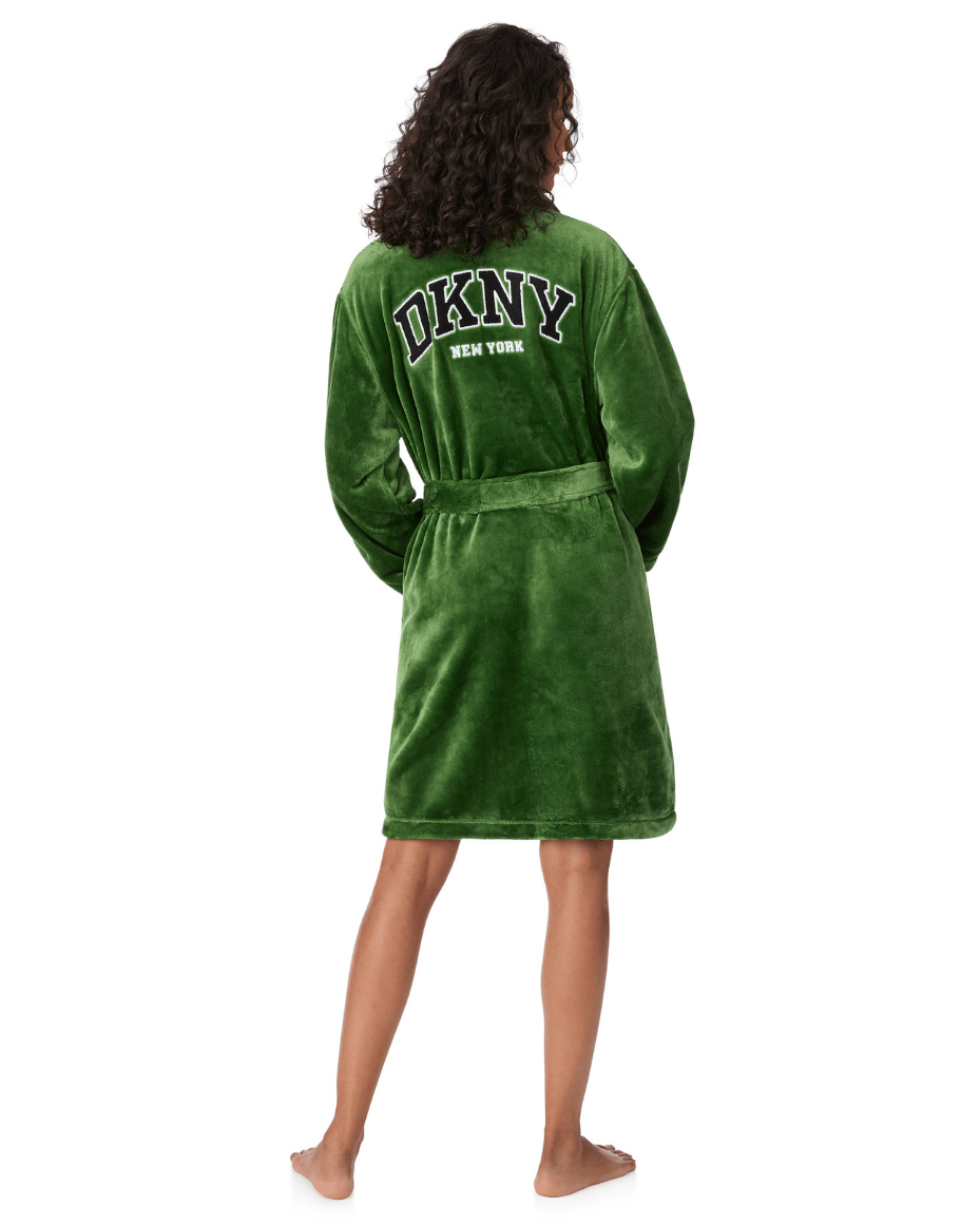 DKNY Long Sleeve Short Robe - DKNY - Luxe Leopard