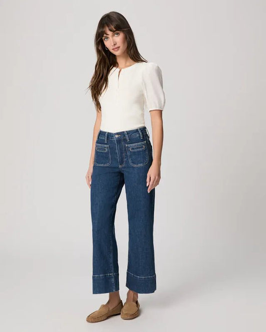 Paige Anessa Wide Leg Jean - PAIGE - Luxe Leopard