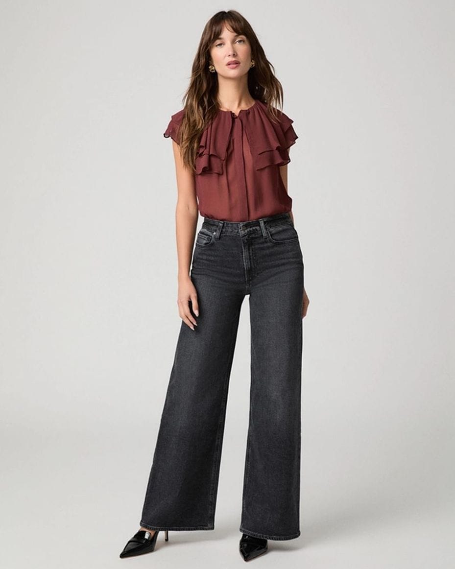 Paige Frances 32" Wide Leg Jean in Mezzanotte