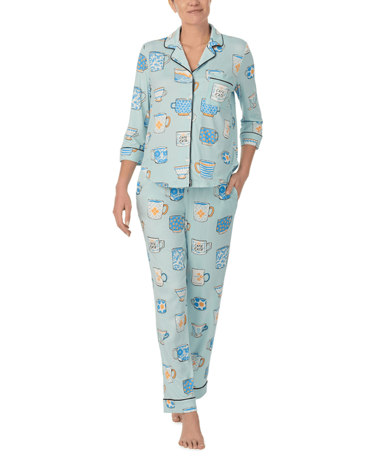 Kate Spade 3/4 Sleeve Notch Collar Pj Set