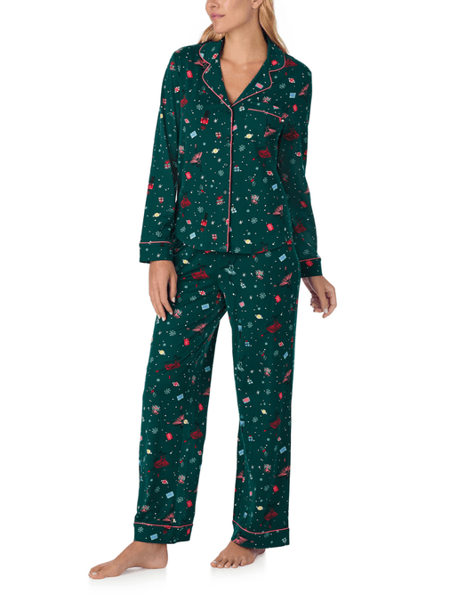 Kate Spade Long Sleeve Notch Collar Long PJ - KATE SPADE - Luxe Leopard