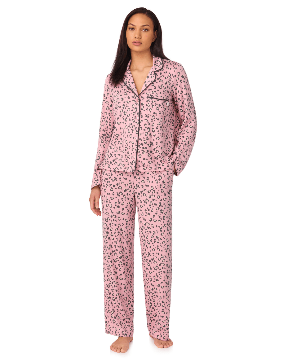DKNY Long Sleeve Notch Collar Top & Pant Set - DKNY - Luxe Leopard