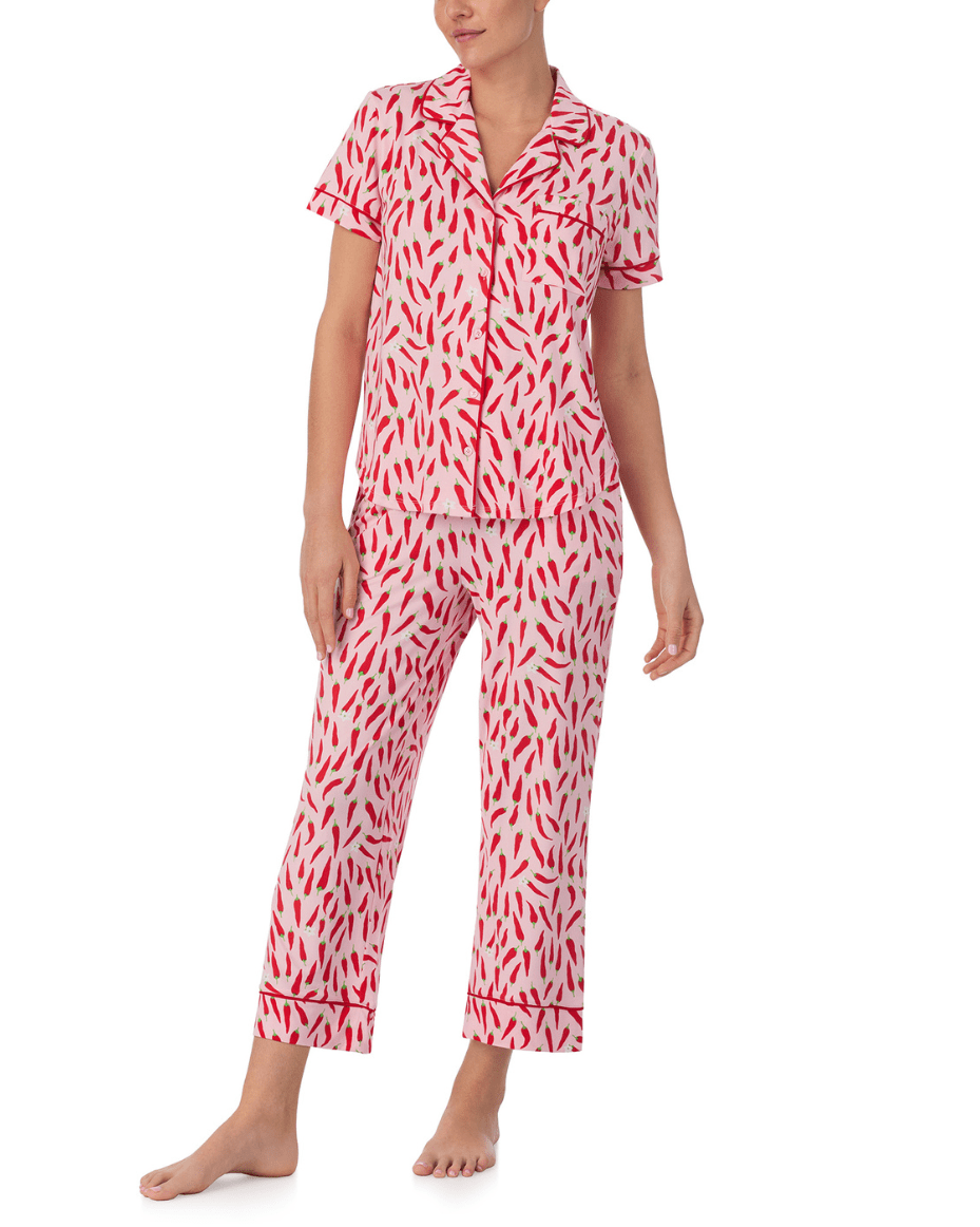 Kate Spade Notch Collar Pj Set - Luxe Leopard