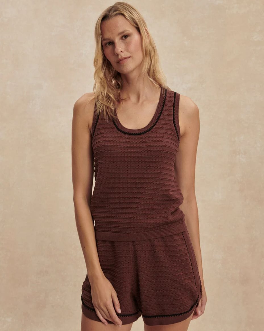Varley Gideon Knit Tank Ironwood - Varley - Luxe Leopard