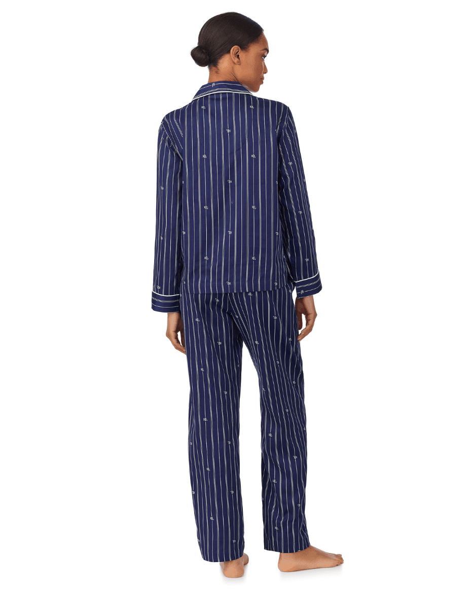 Lauren Ralph Lauren Long Sleeved Notch Collar Long Pant Pj Set - RALPH LAUREN - Luxe Leopard