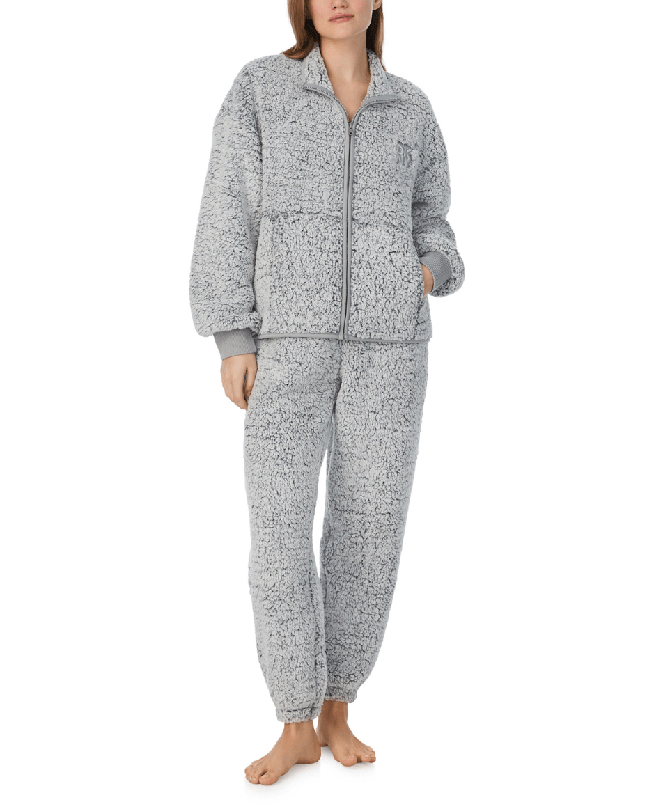 DKNY Long Sleeve Zip Top & Jogger Lounge Set - DKNY - Luxe Leopard