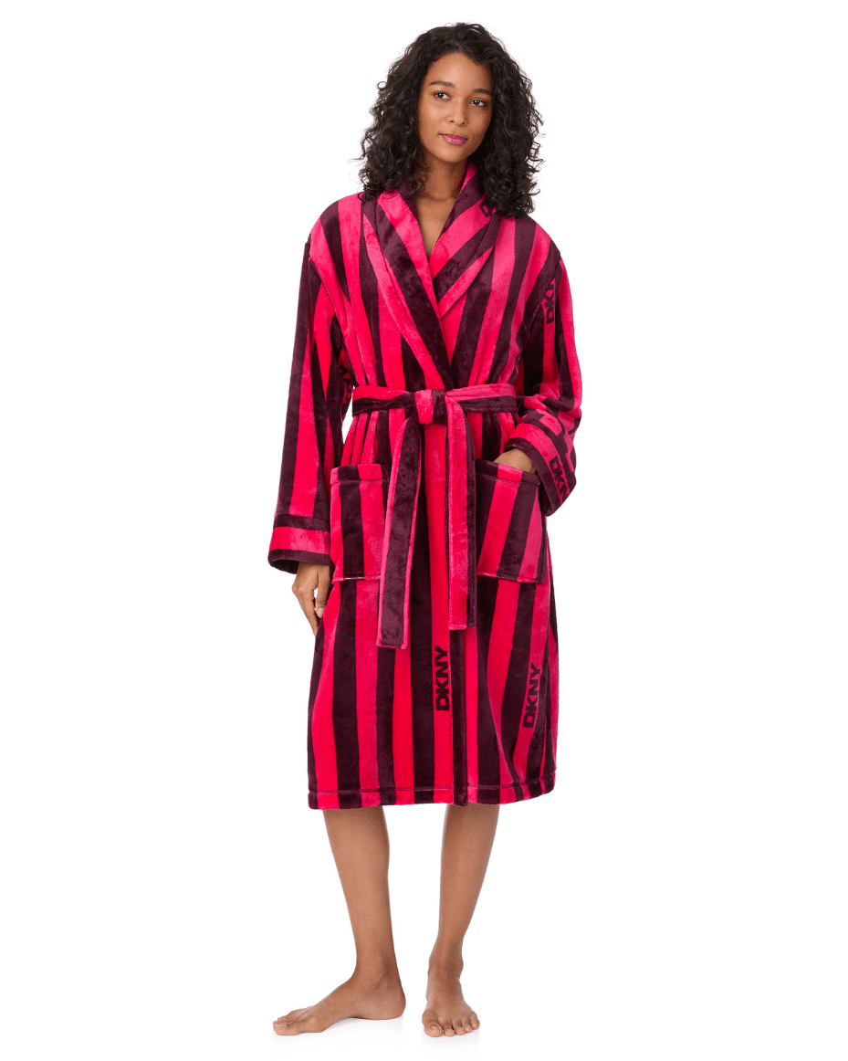 DKNY Long Sleeve Long Robe - DKNY - Luxe Leopard