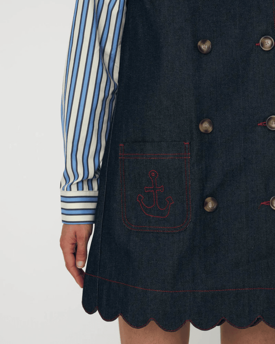 Stella Nova - Unwashed Denim Scallop Dress - STELLA NOVA - Luxe Leopard