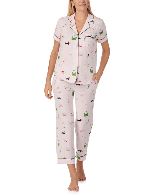 Kate Spade Short Sleeved Cropped Pj Set - KATE SPADE - Luxe Leopard