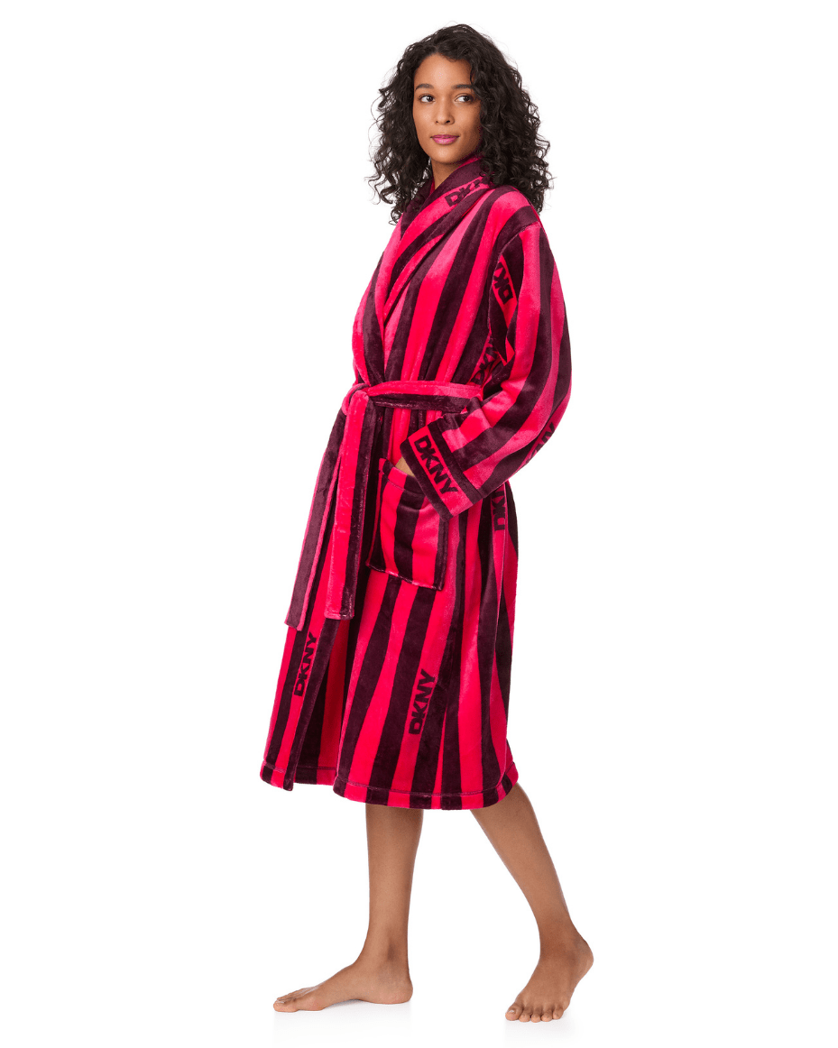 DKNY Long Sleeve Long Robe - DKNY - Luxe Leopard