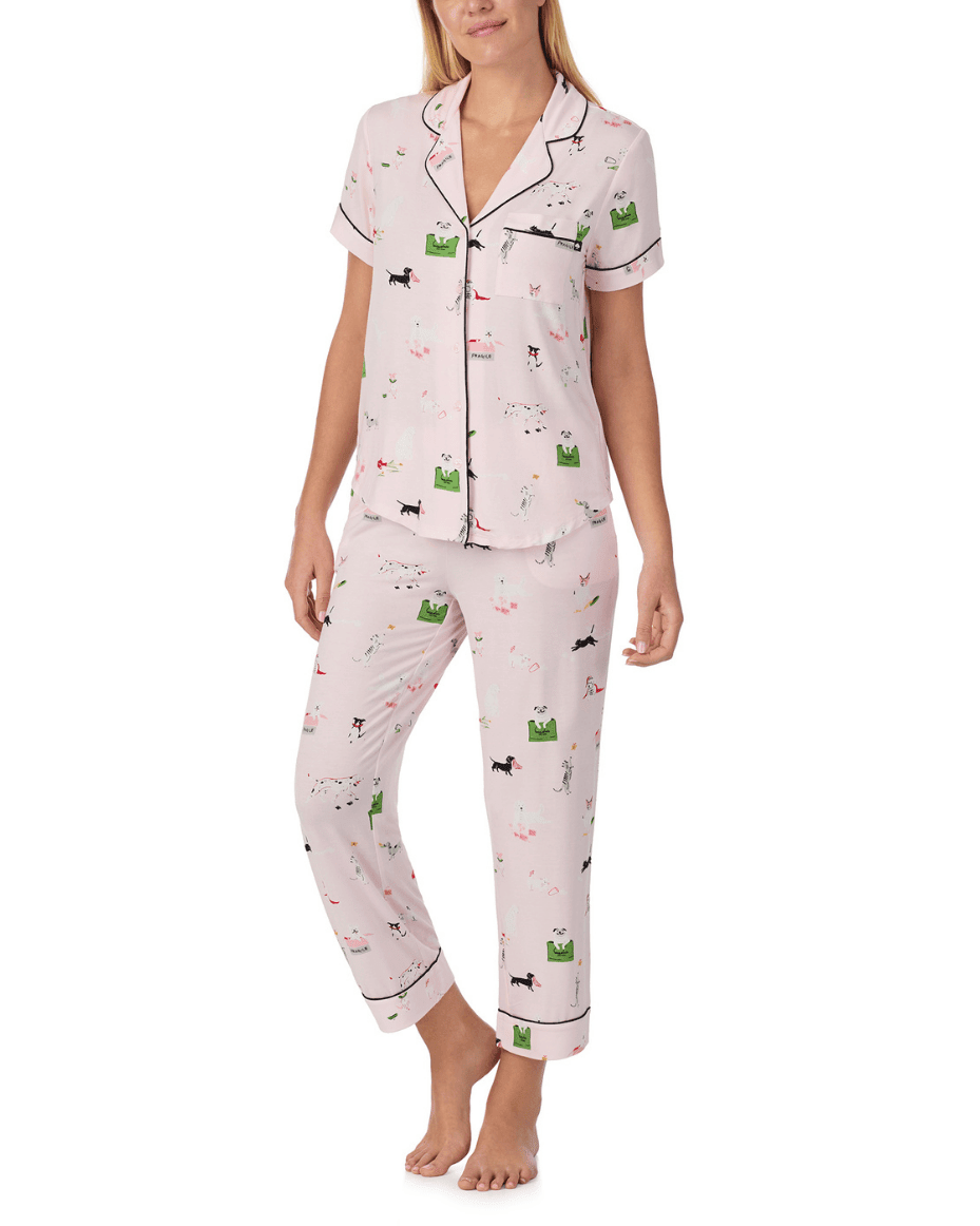 Kate Spade Short Sleeved Cropped Pj Set - KATE SPADE - Luxe Leopard