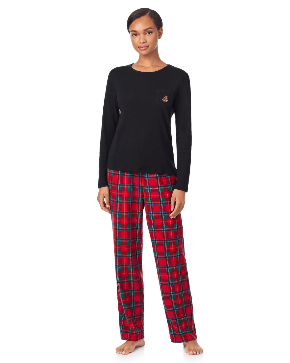Ralph Lauren Long Sleeve Crew Neck Top and Long Sleeve Pant PJ Set - RALPH LAUREN - Luxe Leopard
