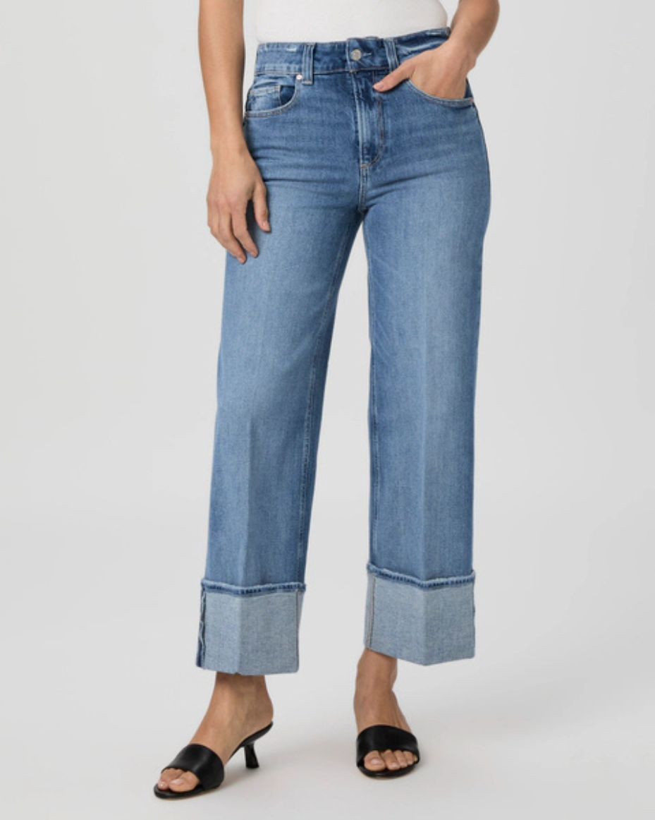 Paige Sasha Wide Cuff Jean - Poet