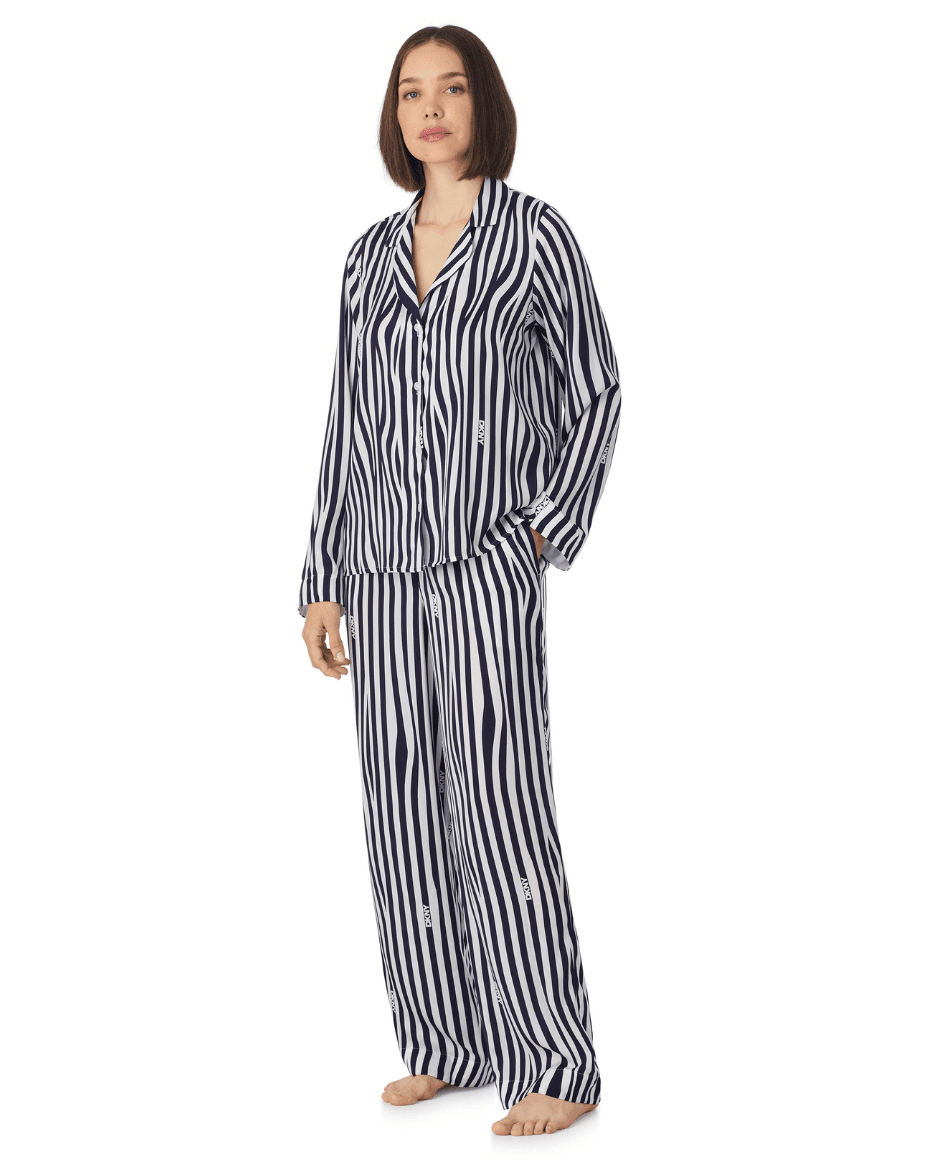 DKNY Long Sleeved Notch Top & Pant Sleep Set - DKNY - Luxe Leopard