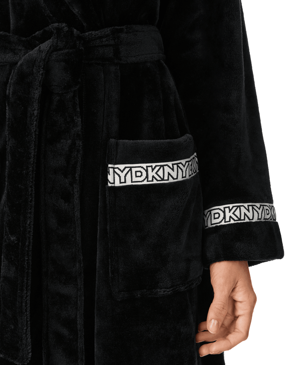 DKNY Long Robe in Black - DKNY - Luxe Leopard