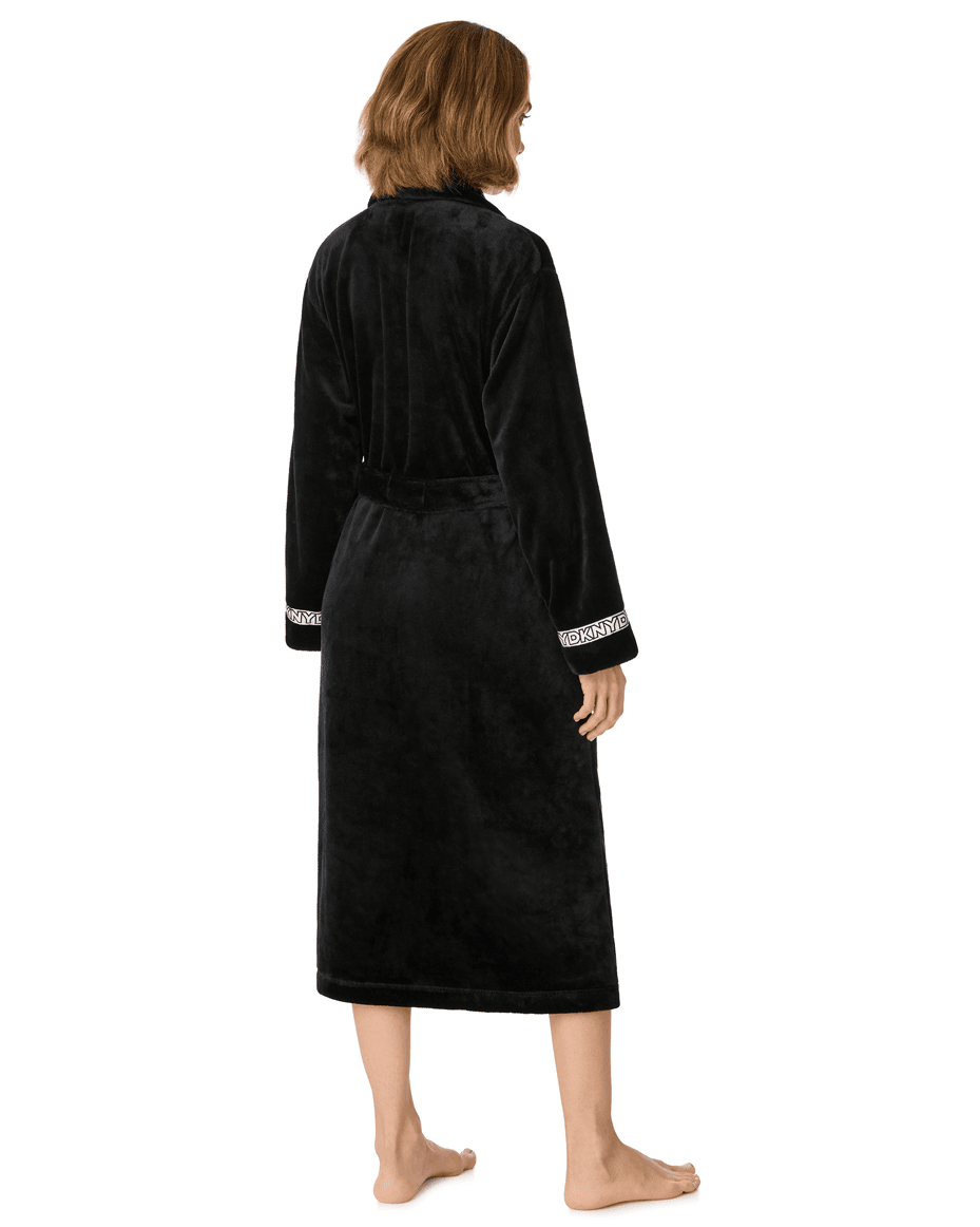 DKNY Long Robe in Black - DKNY - Luxe Leopard