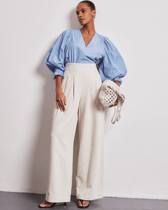 Vivere - Nellie High Waisted Palazzo Trouser - VIVERE - Luxe Leopard