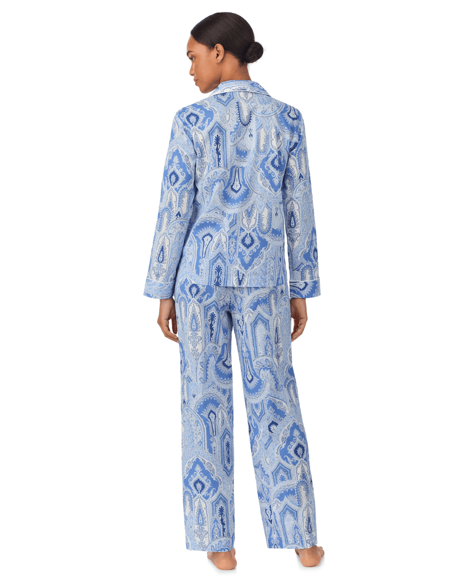 Lauren Ralph Lauren Long Sleeved Notch Collar Long Pant Pj Set - RALPH LAUREN - Luxe Leopard