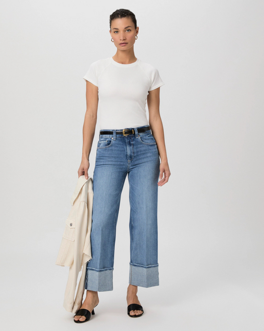 Paige Sasha Wide Cuff Jean - Poet