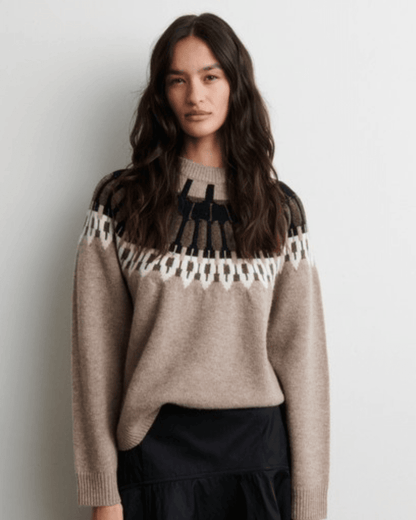 Second Female Arlo Knit O-Neck - SECOND FEMALE - Luxe Leopard