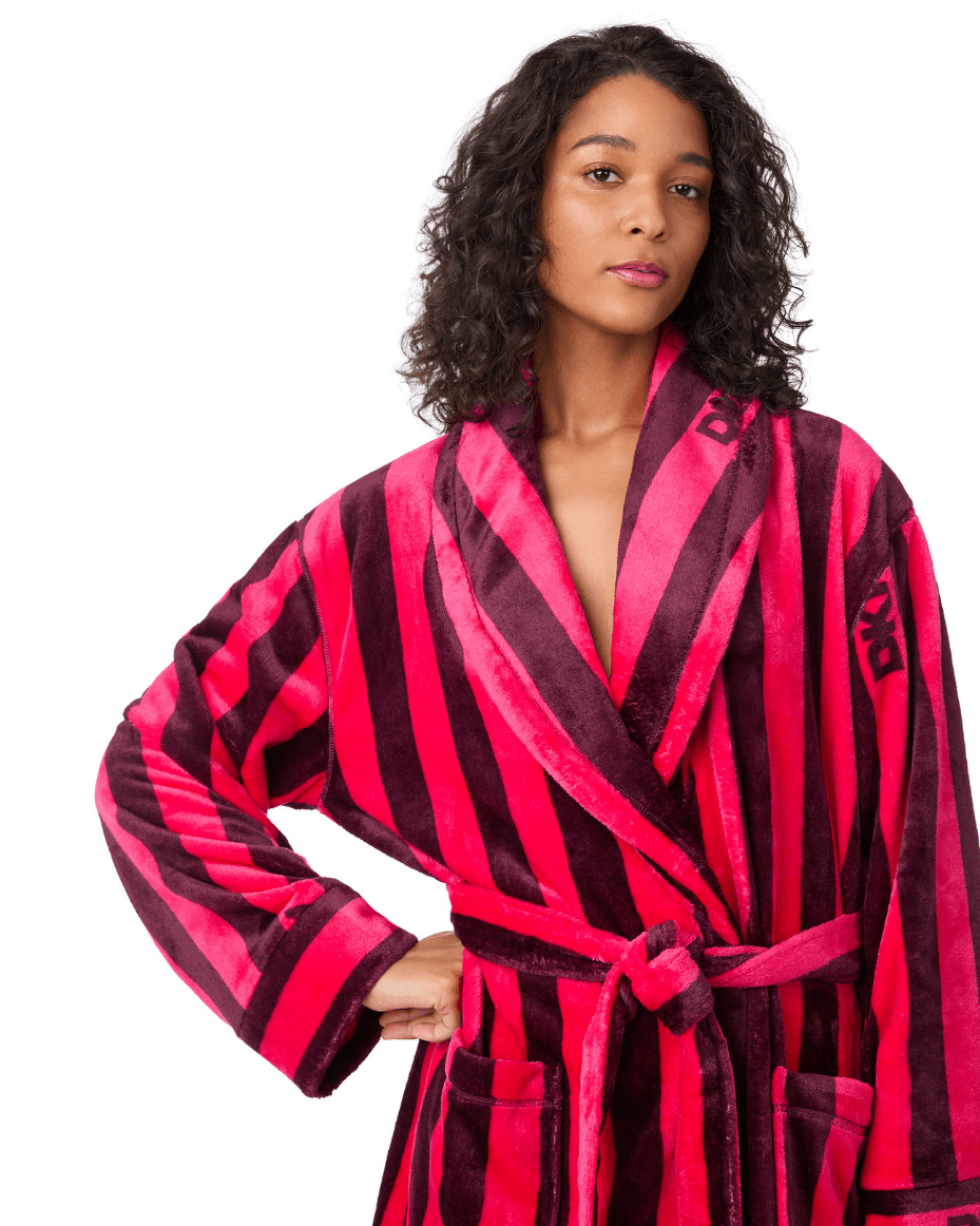 DKNY Long Sleeve Long Robe - DKNY - Luxe Leopard