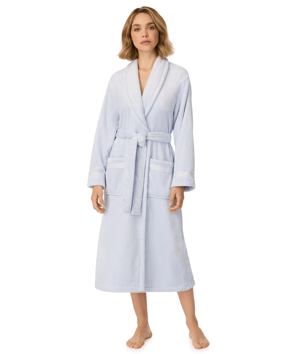 DKNY Long Robe in Frost Blue