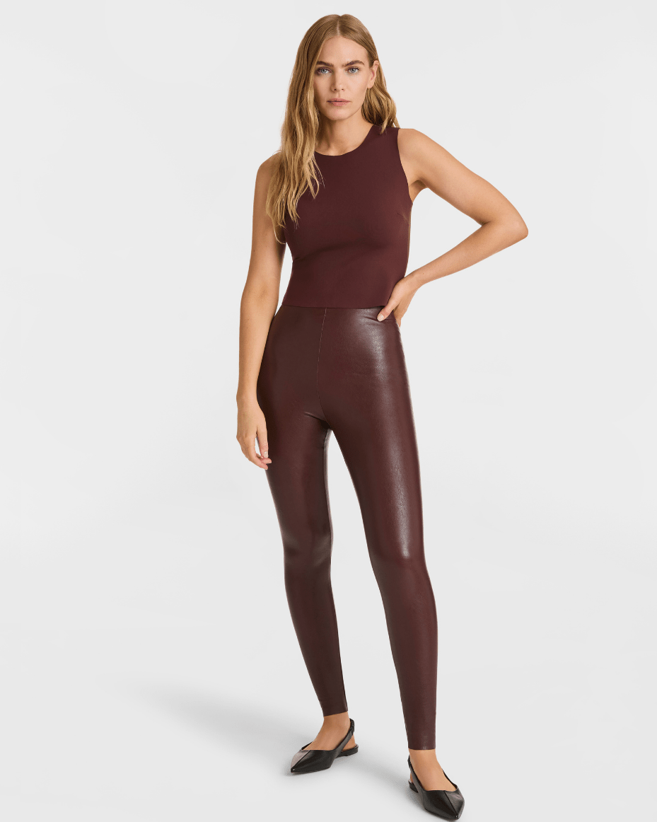 Commando Faux Leather Legging - COMMANDO - Luxe Leopard