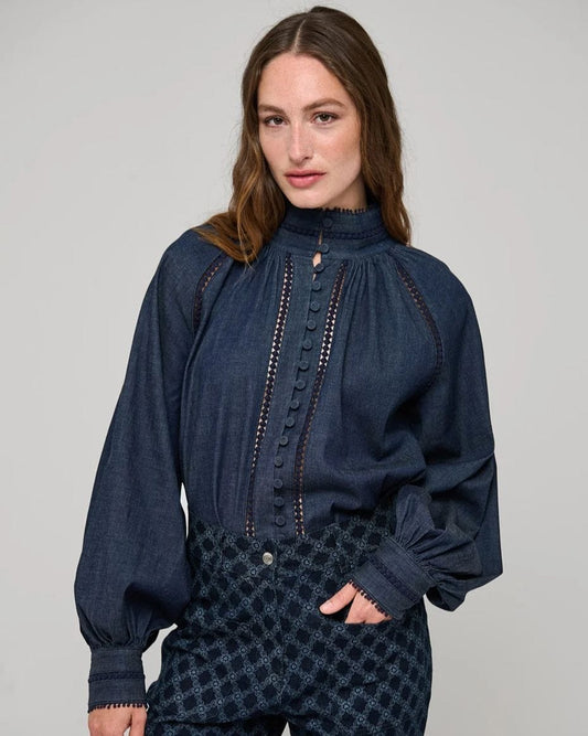 Dea Kudibal Monia Blouse With Stand Collar - DEA KUDIBAL - Luxe Leopard