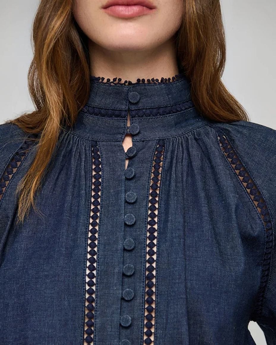Dea Kudibal Monia Blouse With Stand Collar - DEA KUDIBAL - Luxe Leopard