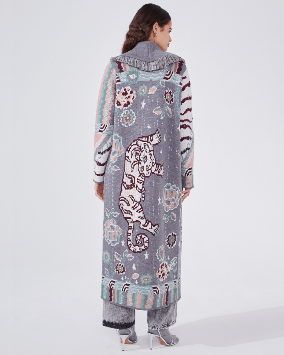 Hayley Menzies Jacquard Long Cardigan