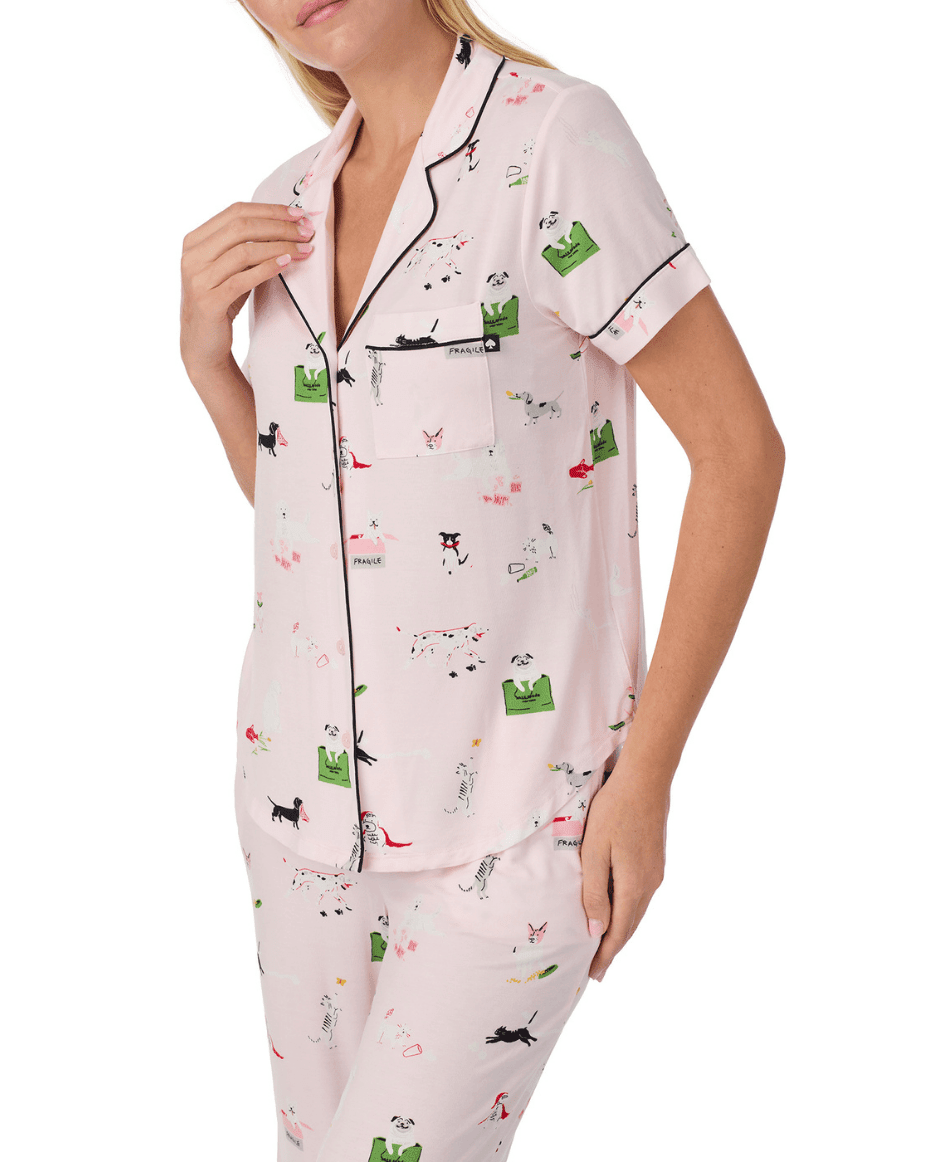 Kate Spade Short Sleeved Cropped Pj Set - KATE SPADE - Luxe Leopard